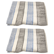 星紅織品 台灣製色紗竹炭輕量浴巾 70 x 140cm, 藍色, 2條