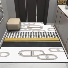 簡約水晶絨玄關踏墊, 腰金疊鎖, 1個