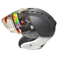 全罩式安全帽 含一層護目鏡 R3-A6, 黑白色