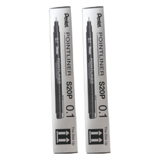 Pentel 飛龍文具 POINTLINER 代針筆 S20P 0.1, S20P-1A, 2盒