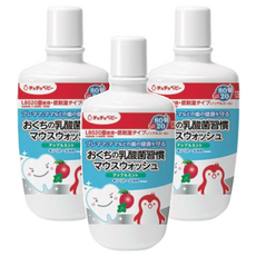 ChuChu 乳酸潔牙漱口水, L8020乳酸菌, 蘋果薄荷味, 低刺激, 300ml, 3瓶