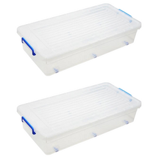 KEYWAY 聯府 西式掀蓋整理箱 35L, 透明色, 2個