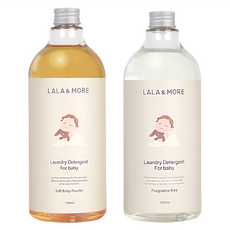 LALA&MORE 嬰兒洗衣精 2件組 (有香x1+無香x1) 2kg 無色, 1L, 1組