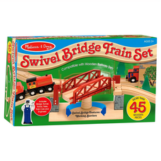 Melissa&Doug 瑪莉莎 交通工具 旋轉橋樑火車軌道組, 紅色, 1組