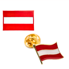 A-ONE 匯旺 奧地利國旗刺繡 + 國旗別針, 彩色, 1組