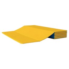 USHaS 瑜癒 TravelLite 輕量攜帶型摺疊瑜珈墊 亮彩鵝黃 6mm厚 台灣製造, 180 x 61cm, 亮彩藍黃, 1個