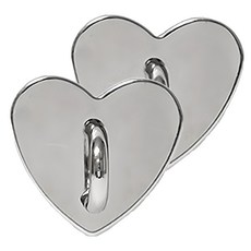 Tamsaa 手機裝飾黏貼用凝膠型愛心鑰匙圈環, 2個, 銀色