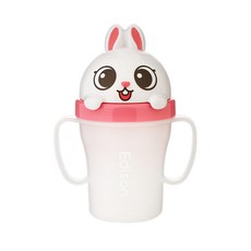 Edison Friends系列 防漏吸管水杯 3代 200ml 方便抓握的兩側把手, 白色, 1個