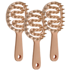 舒壓清潔按摩洗髮梳 頭皮止癢梳 ABS材質 蜜桃粉 香芋紫 杏仁白, 3個