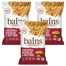 BAINS WHOLEFOODS 鷹嘴豆零食點心麵 綜合堅果, 100g, 無麩質, 3包