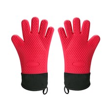 棉心多功能矽膠手套 顏色隨機 2入 高溫耐熱 兩面防滑