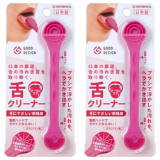 GREEN BELL 綠鐘 雙頭舌苔刷 日本制 柔軟刷頭, 2支, 9g