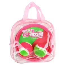 HAPPY FRIENDS 魔鬼氈拋接球組 (附收納袋), 1組, 粉紅色