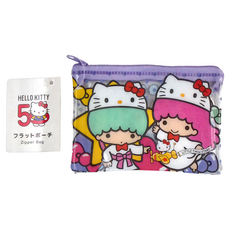 LITTLE TWIN STARS 雙星仙子 FRIEND 透明拉鍊小物收納袋, 12 x 7.5cm, 50周年, 1個