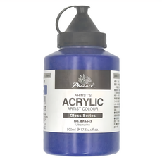 Phoenix 鳳凰畫材 亮光系列 鳳凰壓克力顏料, 500ml, 高光澤, 高遮蓋力, 耐水性, 1色