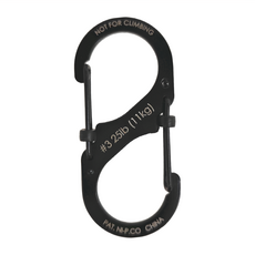 NITE IZE 帶鎖不鏽鋼八字扣 #3, 負重限制11kg, 黑鈦, 1個