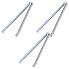 尺半垃圾夾/火夾, 3支, 不鏽鋼色