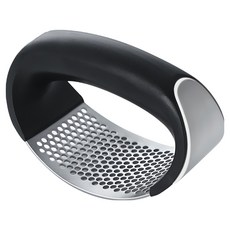 E.City 不鏽鋼弧形手握式搗蒜器, 黑色, 1個