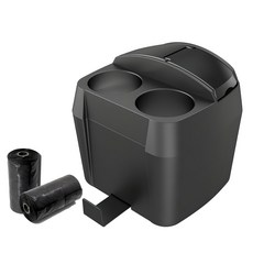 CARTEM 3合1 車用 多功能 收納盒 杯架, 黑色, 1個