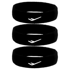 PRO-SPECS 運動髮帶, 黑色, 3個