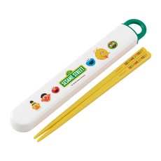 Skater ABS2AMAG 抗菌兒童筷子含收納盒, 筷子16.5cm + 盒子19.5 x 2.7 x 1.5cm, 芝麻街, 1組