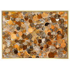 Boluo 菠蘿選畫所 抽象畫 圓的異想世界, 42 x 59.4cm, 金色