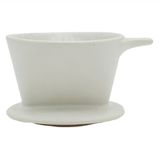 CHIPS Ancient Pottery 古董風咖啡濾杯 陶瓷 白色 日本製, 1個, 11.8 x 10 x 6.8cm, 約1-2杯(3孔)