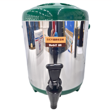 WORTH IT 渥思 日式不鏽鋼保溫茶桶 8L 雙層水龍頭, 孔雀綠, 1個