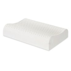 寢城之戀 泰國100%天然乳膠枕，防蹣抗菌，人體工學高低型，呵護頸椎，提升睡眠品質, 白色, 60 x 40cm, 1個