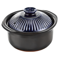 GINPO 銀峯 萬古燒菊花炊飯鍋 琉璃釉 3合 2-3人用 藍色 1.8L, 22.5cm, 1個