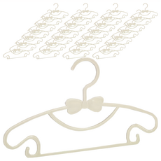 蝴蝶結兒童衣架, 塑膠材質, 蘋果綠/天空藍/米白色/櫻花粉色, 長16.5cm寬29cm厚度0.3cm, 1組