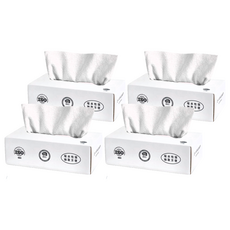 乾濕兩用纖維抽取式抹布 20cm x 20cm 白色, 20片, 4盒