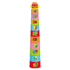 ANPANMAN 麵包超人 天才腦 疊疊杯 Set, 10個不同大小顏色杯子, 訓練腦部成長玩具, 1組