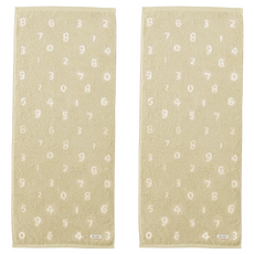 MARUSHIN 丸真 SOU SOU經典數字SEK抗菌防臭無染系列毛巾 - 100%純棉, 日本製造, 奶茶, 2件