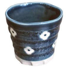 美濃燒 HANA手握杯, 300mL, 陶瓷, 日本產, 紺青, 1個