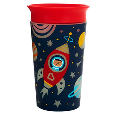 munchkin 滿趣健 360度繽紛夜光防漏杯 266ml, 紅色, 1個