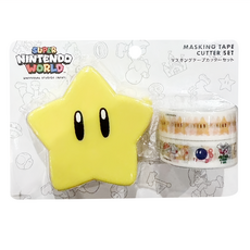 universal 環球影城 Super Mario 瑪利歐 超級星星膠帶台 + 紙膠帶 2捲, 1組, 超級星星 黃色