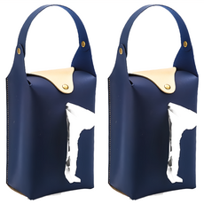 小麥購物 掛式衛生紙盒 Y815 2個, 寶藍色, 12 x 8.3 x 18cm