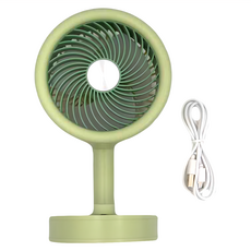 CCHING 青青文具 簡約台式風扇 綠色 USB充電 循環使用 內置風扇調速旋鈕 可調節設計, YS-2259B