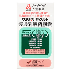 Jen Sheng 人生製藥 渡邊乳酸菌膠囊, 60顆, 1盒