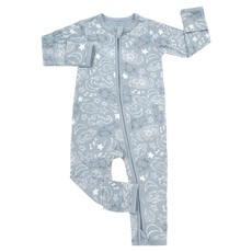 抱抱羊 雙拉鍊長袖連身衣 18~24個月 32.5 x 21cm, 藍色