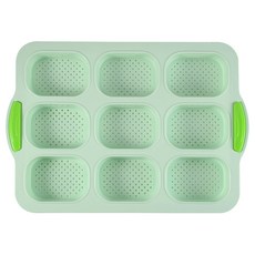 9格矽膠法棍蛋糕模具 綠色, 1個
