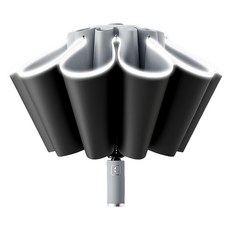 反向自動傘 10骨黑膠 黑膠+黑鋼+纖維傘架 晴雨兩用 強韌抗風 夜間反光, 深空灰