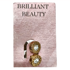 Brilliant Beauty 耀眼美人 小奪目玫瑰金羅馬數字鋯石鑽鈦閃耀/鈦鋼耳環