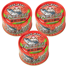 東和食品 How Mama 無添加蕃茄汁鯖魚 紅罐, 230g, 3罐