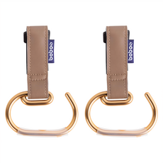vivibaby 金屬推車掛勾 耐重多功能置物掛勾 寶寶出行必備, 咖啡色, 2個