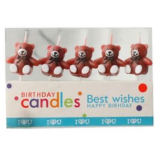 小熊蠟燭 棕色 5個, 1包, 小熊