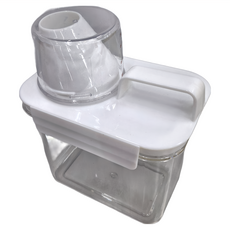 鷹嘴式透明量杯 密封罐 儲米罐 1100ml, 白, 18 x 13 x 8cm, 1個