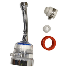 萬向三段增壓水龍頭過濾器-長款，不鏽鋼/ABS/橡膠材質，尺寸180x60x60mm