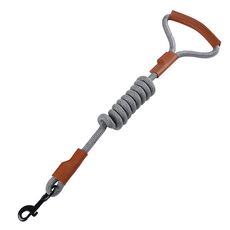 Mamy Pets 宠情 寵物夜光安全牽繩 亮銀灰, 1條, 皮革握把直徑1.0cm